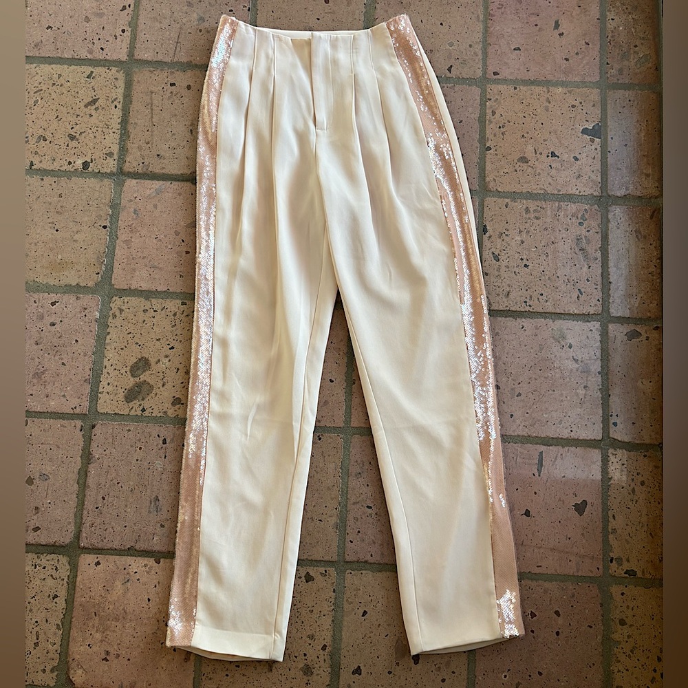 Cinq à Sept Sequin-Trimmed Pants